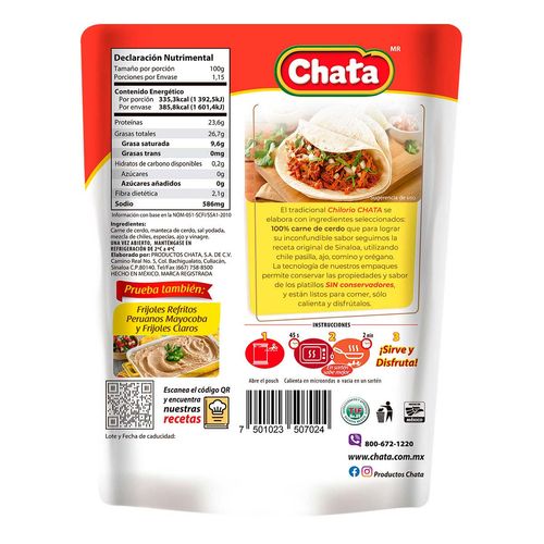 Chilorio Chata Pavo 115g