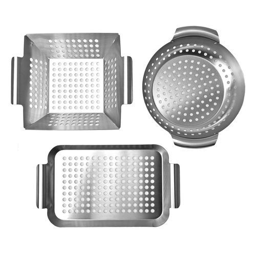 Set de Charolas Selecto Grill 3 Piezas ET-G-KC400BA1013 Plata