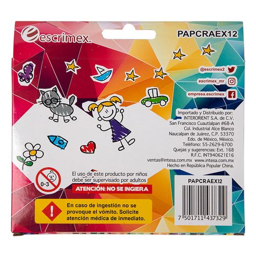 Crayones Escrimex Jumbo 12 Piezas