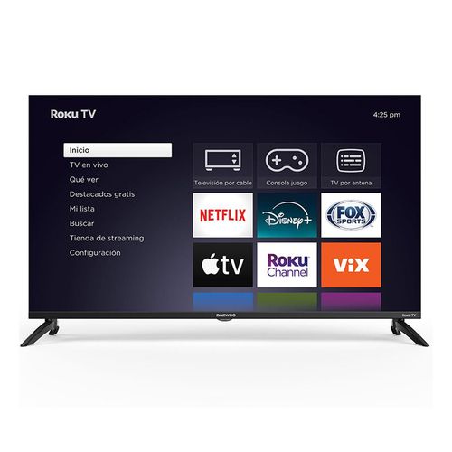 Pantalla Daewoo 40 Pulgadas Smart TV ROKU QLED DAW40QRF