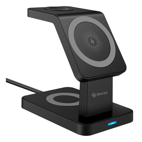 Cargador Inalámbrico Magsafe Qi 3 En 1 de 15 W Steren Eli-990