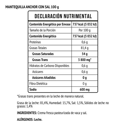 Mantequilla Anchor con Sal 100g