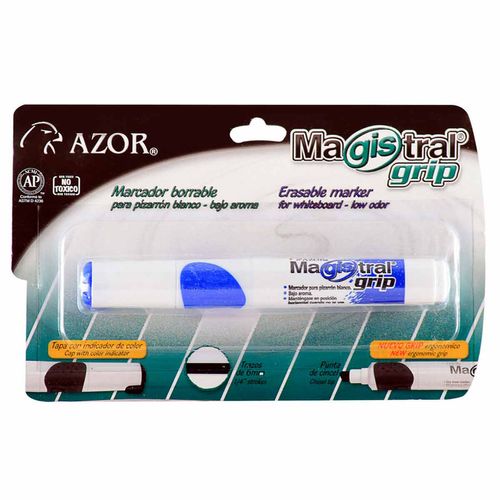 Marcador Base Agua Azor Magistral Grip Blíster con 1 Pieza Azul