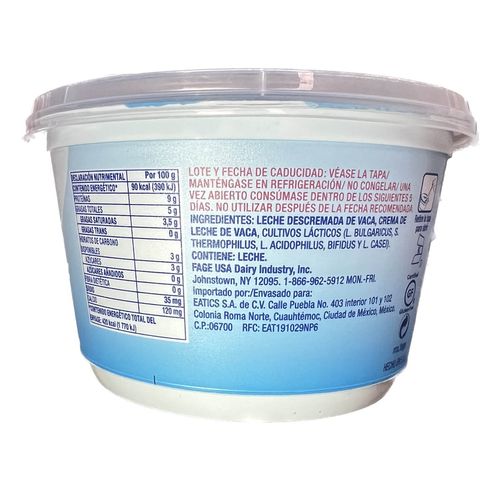 Yogurt FAGE Natural Griego 454g