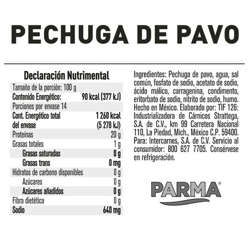 Pechuga de Pavo Selección Natural Parma por kg
