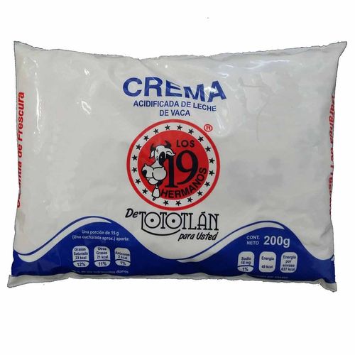 Crema Los 19 Hermanos Entera 200g