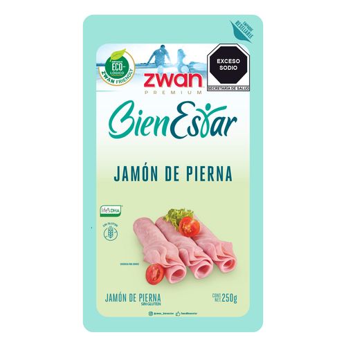Jamón Pierna Zwan Bienestar 250g