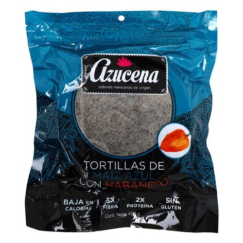 Tortilla Azucena Maíz Azul con Habanero 420g