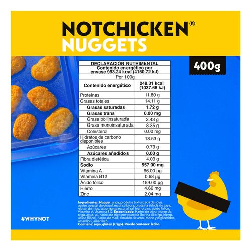 Nuggets Not Chicken a Base de Vegetales Notco 400g