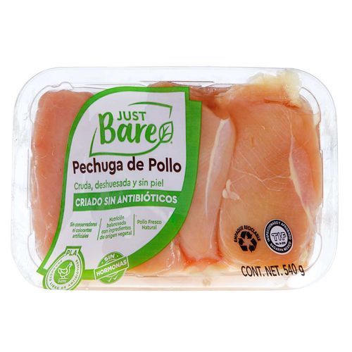 Pechuga de Pollo Deshuesada y Sin Piel Just Bare 540g