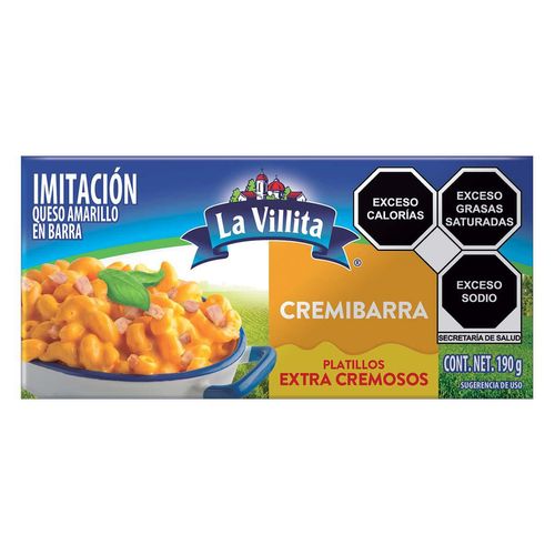 Queso Amarillo La Villita Imitación en Barra 190g