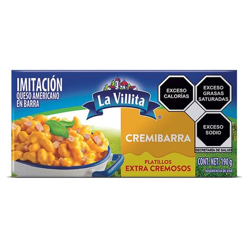 Queso Amarillo La Villita Imitación en Barra 190g