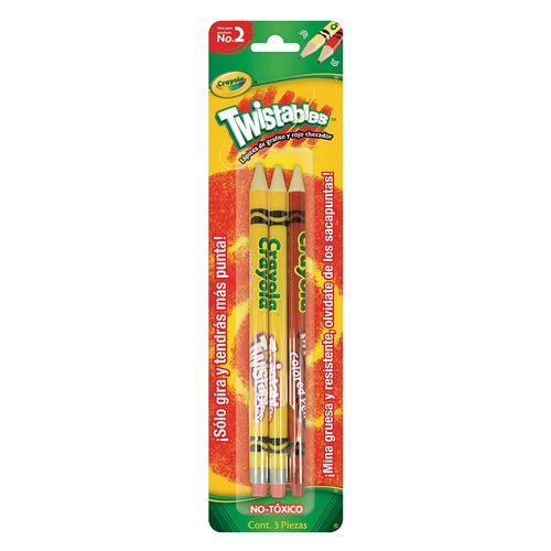 Lápices Twistables No. 2 Crayola 3 piezas