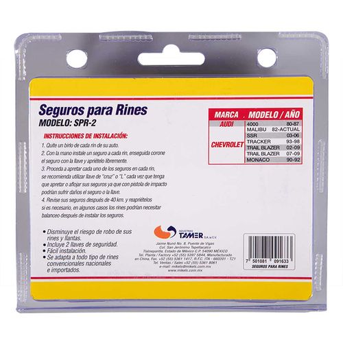 Seguro Rin Mikel´s 12 mm X 1.5 Tuerca