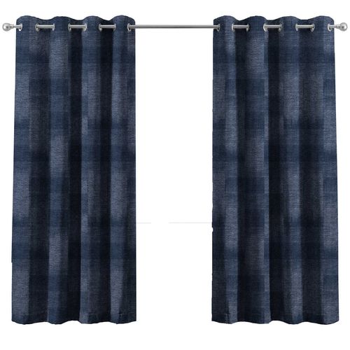 Cortina Casa Canela Tergal Stretch Azul