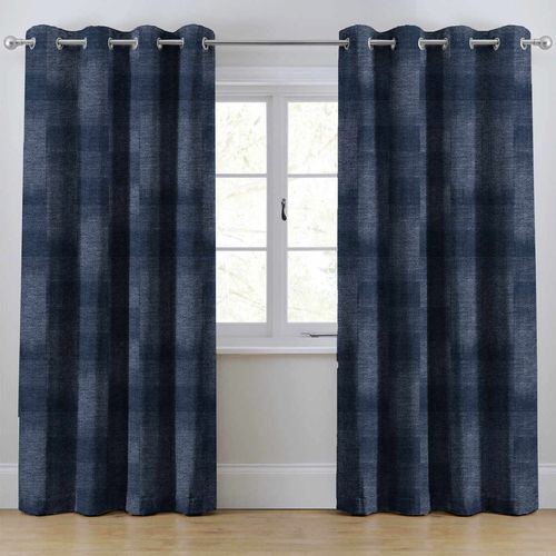 Cortina Casa Canela Tergal Stretch Azul