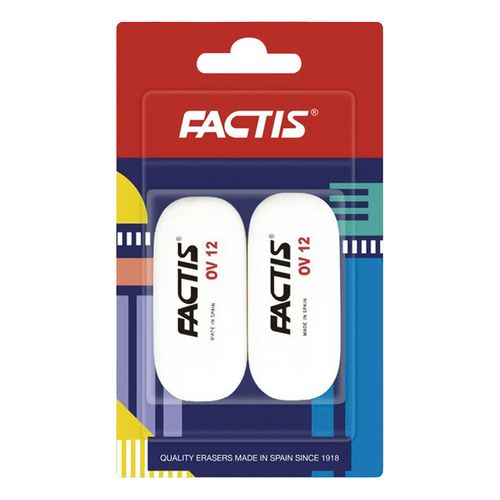 Gomas Factis 2 Piezas forma Ovalada Blanca