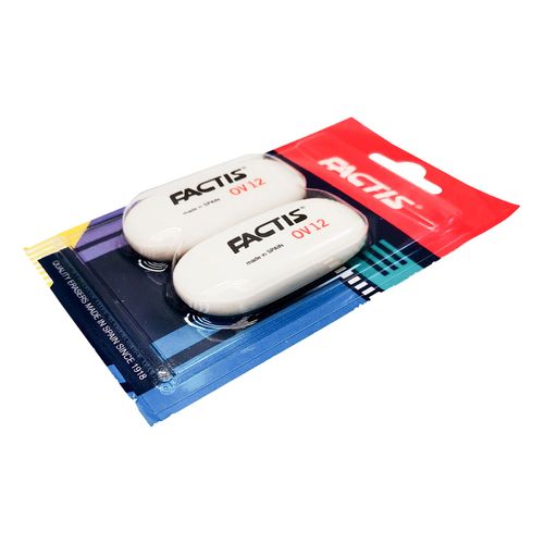 Gomas Factis 2 Piezas forma Ovalada Blanca