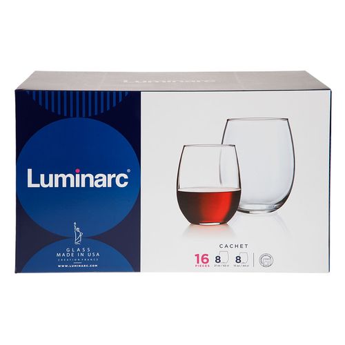 Juego De Vasos 16 Pzs Luminarc Diamante