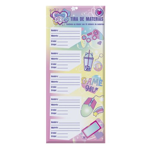 Etiqueta de Materias Dipak Chicas Gamer C01