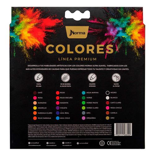 Colores Norma 24 Piezas Punta de 4mm Premium