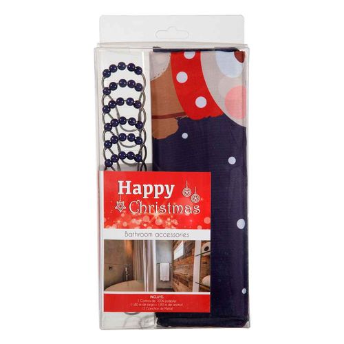 Cortina Happy Christmas XMas Reeinder Color Azul