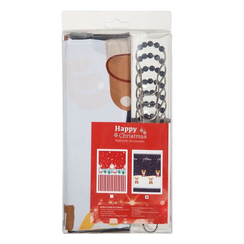 Cortina Happy Christmas XMas Reeinder Color Azul