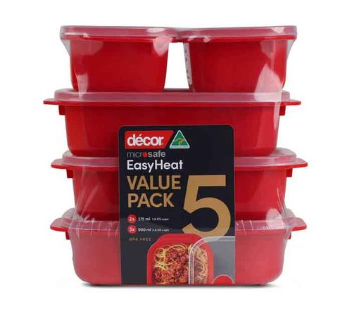 Contenedor Con Tapa Decor 5 Piezas