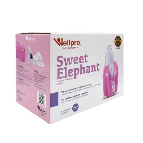 Nebulizador Wellpro Pediátrico Elefante Rosa NBA-01WE