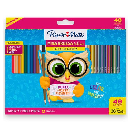 Lápices de Colores Paper Mate 4MM 36 Piezas