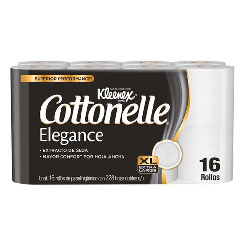 Papel Higiénico Kleenex Cottonelle Elegance 16 Rollos