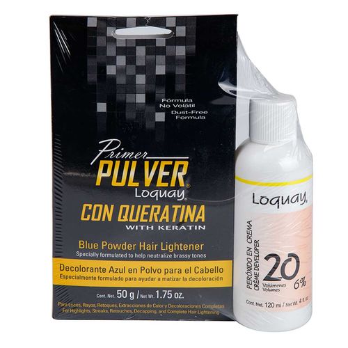 Decolorante en Polvo Loquay Primer Pulver 20 Volúmenes con Queratina 50g