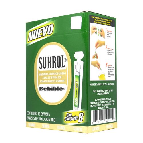 Suplemento Alimenticio Sukrol Bebible 10 Ampolletas