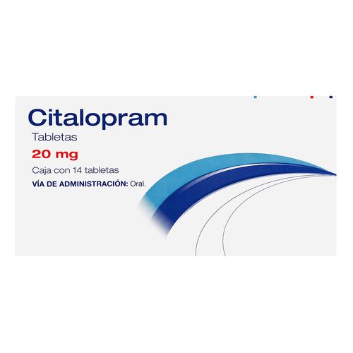Tabletas Genéricas Citalopram 20mg Caja con 14 Tabletas