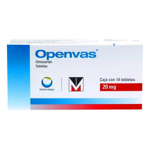 Tabletas Openvas 20mg Caja con 14 Tabletas