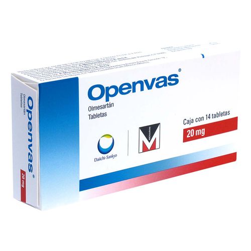 Tabletas Openvas 20mg Caja con 14 Tabletas