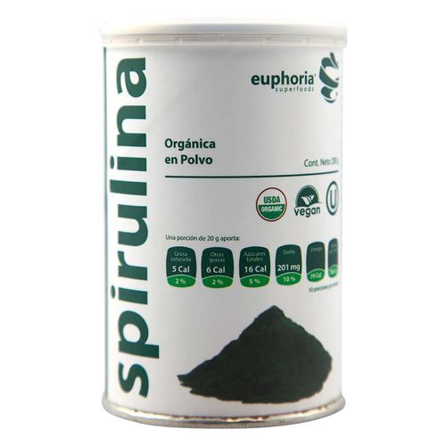 Spirulina Euphoria Superfoods Orgánica en Polvo 200g