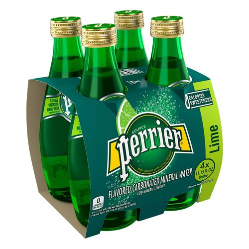 Agua de Manantial Perrier con Gas y un Toque de Limón 4 Botellas de 330ml c/u