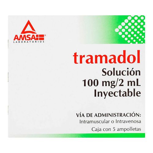 Solución Inyectable Genérica Tramadol 100mg/2ml Caja con 5 Ampolletas
