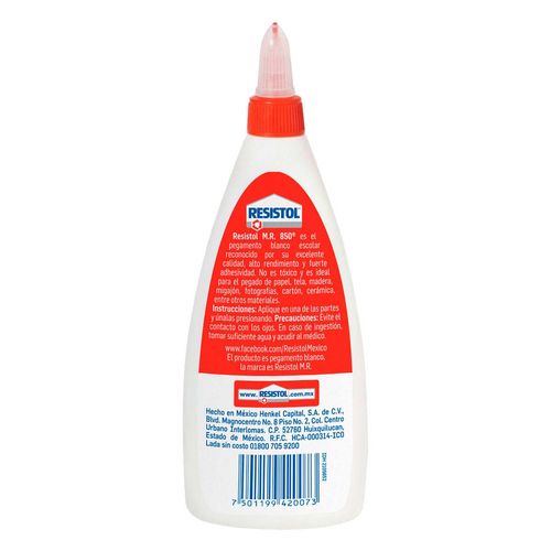 Pegamento Líquido Escolar Resistol 850 Blanco 225g