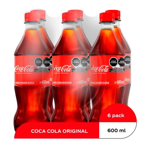 Refresco Coca-Cola Original 6 botellas de 600ml c/u