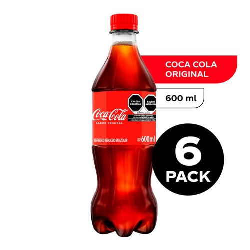 Refresco Coca-Cola Original 6 botellas de 600ml c/u