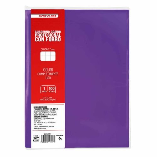 Cuaderno Prof Forrado 100H 7mm Dietrix