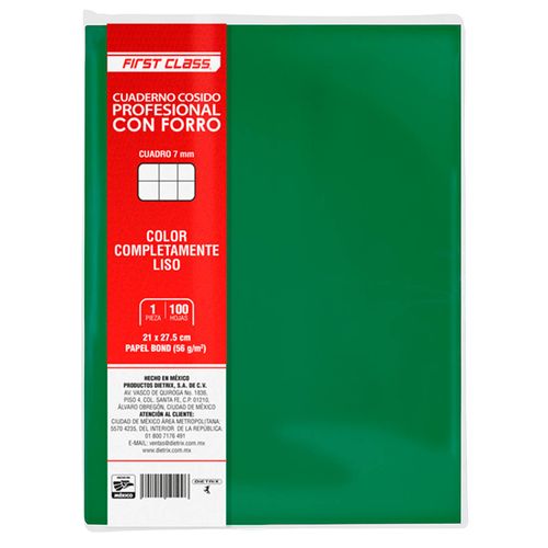 Cuaderno Prof Forrado 100H 7mm Dietrix