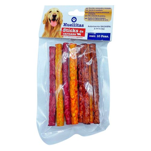 Sticks de Carnaza Huellitas 10 Piezas