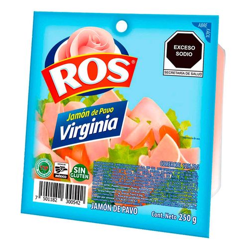 Jamón Virginia de Pavo Rebanado Ros 250g