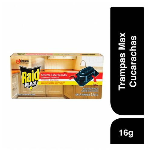 Trampas para Cucarachas Raid Max Plaguicida de Uso Domestico 4 Trampas