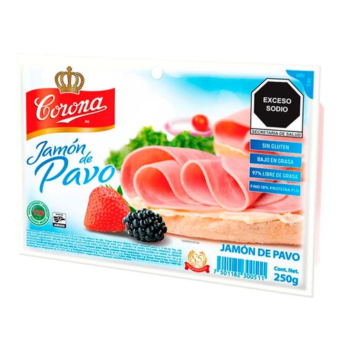 Jamón de Pavo Sabor Natural Corona Rebanado 250kg