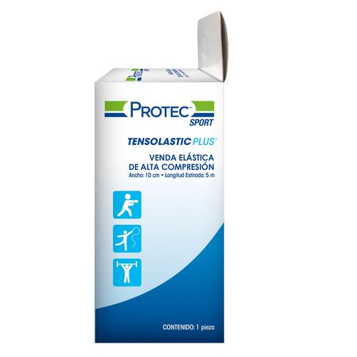 Venda de Alta Compresión Protec Negro (10cm x 5m)