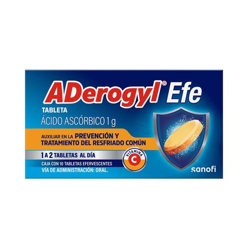 Tabletas Aderogyl Efe Vitamina C Caja con 10 Tabletas de 1g